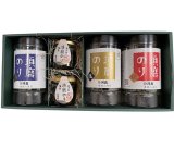 須磨のりセット　卓上型【味・焼・塩（リニューアルしました）】3種+海苔佃煮2本詰め合わせ《80》48Y